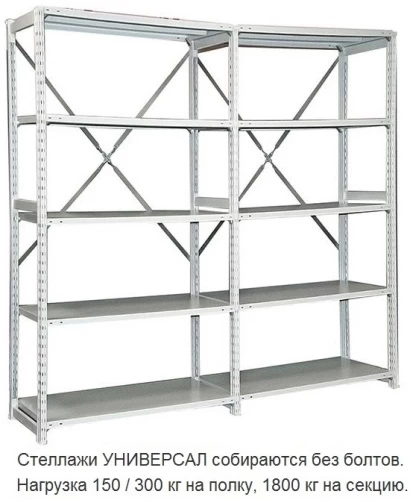 Стеллаж металлический ТСУ 4.7 (2000х760х600) 5 (усиленный)